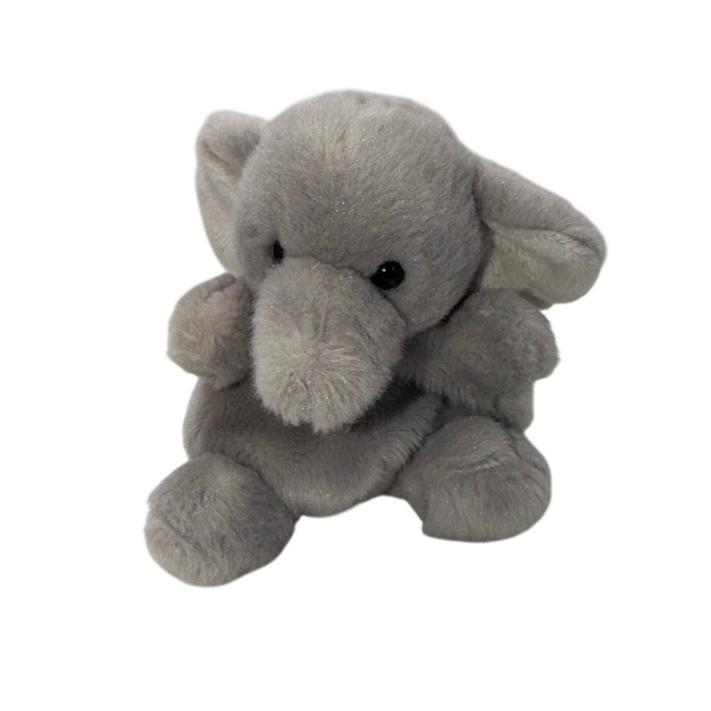 Aurora Palm Pals STOMPS Elephant Plush Kids 5in Grey Excellent Weighted Bean Bag